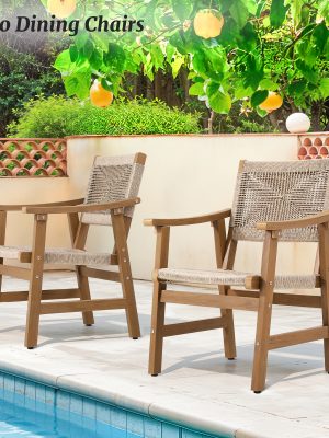 Outdoor Dining Chairs Set, Patio Dining Chairs Modern Rattan Dining Chair