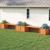 local-goods-image-212a0cb8ac-98f9c439-41a7-4da5-b6e6-94e913a97d07 COSTWAY Hardwood Planter Box w/ Bench, Garden Bench w/ 2 Side Flower Boxes, Teak Oil Finish & Open-ended Base, Outdoor Plant Container for Garden, Yard, Balcony, DIY Assembly