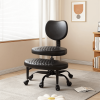 Cross Legged Office Chair with Wheels, Adjustable Height Ergonomic Kneeling Desk Chairs, Meditation Chair With 360°Rotating Footrest, Lumbar Support, for Meditation Yoga, Home Office