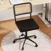 local-goods-image-21a488c39c-0e1729c6-071b-442c-ad29-1c23f46e309f_2000x2000.jpeg.format Armless Home Office Chair with Wheels, PU Leather Seat, Height Adjustable 360° Swivel Desk Chair with Rattan Back for Bedroom, Home Office, Small Spaces