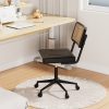 local-goods-image-21a488c39c-3ea58935-bd3d-4366-883e-ee94c6eeeba3_2000x2000.jpeg.format Armless Home Office Chair with Wheels, PU Leather Seat, Height Adjustable 360° Swivel Desk Chair with Rattan Back for Bedroom, Home Office, Small Spaces