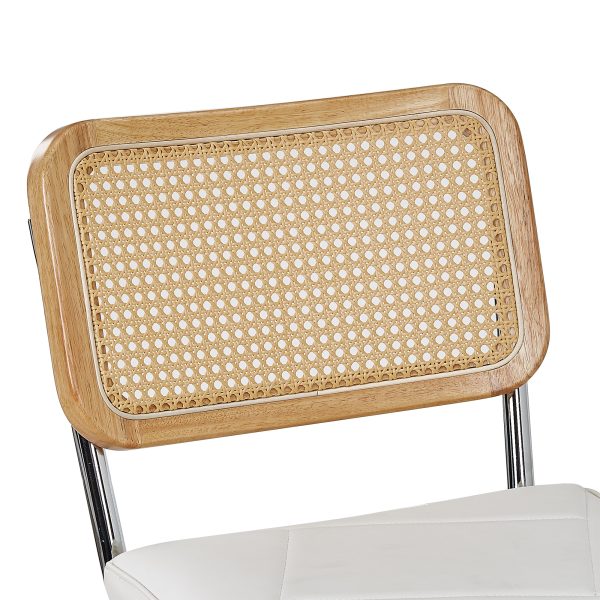 local-goods-image-21a488c39c-b07311dd-9325-46fd-a1cd-e3b08bfc5197_2000x2000.jpeg.format Armless Home Office Chair with Wheels, PU Leather Seat, Height Adjustable 360° Swivel Desk Chair with Rattan Back for Bedroom, Home Office, Small Spaces