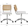 local-goods-image-21a488c39c-bcbcf786-2a31-4213-bf74-a54ed131609f_2000x2000.jpeg.format Armless Home Office Chair with Wheels, PU Leather Seat, Height Adjustable 360° Swivel Desk Chair with Rattan Back for Bedroom, Home Office, Small Spaces
