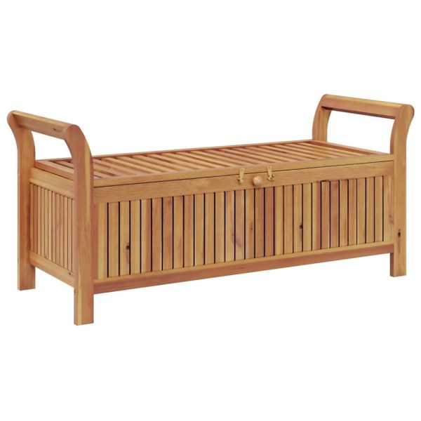 vidaXL Patio Storage Bench with Cushion Loveseat Outdoor Solid Wood Acacia