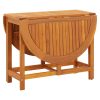 vidaXL Garden Table Folding Brown Solid Acacia Wood Outdoor Surface Patio