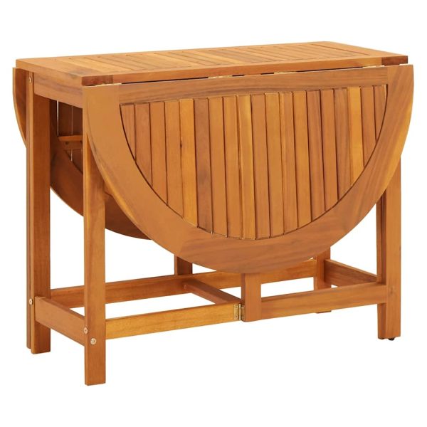 vidaXL Garden Table Folding Brown Solid Acacia Wood Outdoor Surface Patio