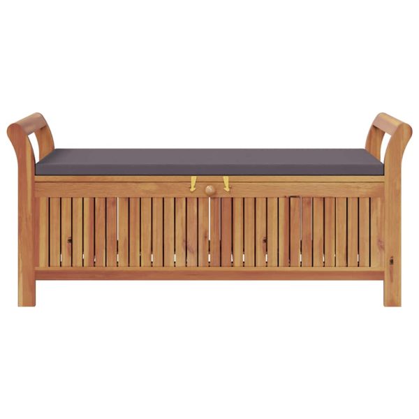 vidaXL Patio Storage Bench with Cushion Loveseat Outdoor Solid Wood Acacia