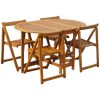 vidaXL Garden Table Folding Brown Solid Acacia Wood Outdoor Surface Patio