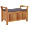 vidaXL Patio Storage Bench with Cushion Loveseat Outdoor Solid Wood Acacia