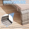 3 Pieces Chaise Lounge Set, Modern Outdoor Patio Furniture with Adjustable Backrest & Side Table, Durable PE Wicker, Weather Resistant Cushions