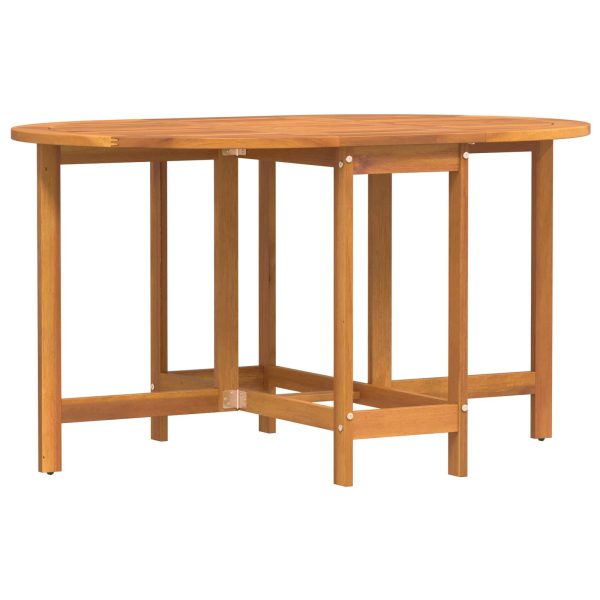 vidaXL Garden Table Folding Brown Solid Acacia Wood Outdoor Surface Patio