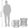 vidaXL Patio Side Tables 2 pcs with Wooden Top Beige Poly Rattan