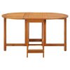 vidaXL Garden Table Folding Brown Solid Acacia Wood Outdoor Surface Patio