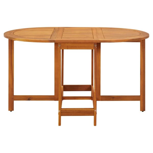 vidaXL Garden Table Folding Brown Solid Acacia Wood Outdoor Surface Patio