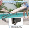 3 Pieces Chaise Lounge Set, Modern Outdoor Patio Furniture with Adjustable Backrest & Side Table, Durable PE Wicker, Weather Resistant Cushions