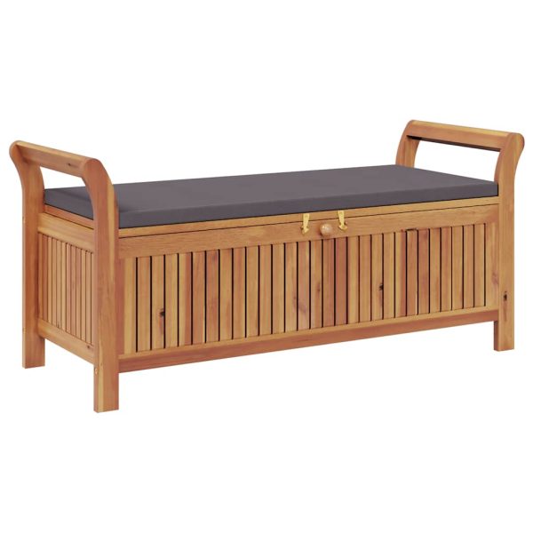 vidaXL Patio Storage Bench with Cushion Loveseat Outdoor Solid Wood Acacia