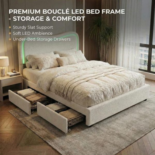 local-goods-image-584159be-ccd245e1-971a-4a74-b8f6-b39836ca4b61 1 box of other materials LED lambswool double drawer bed