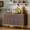 local-goods-image-585c27aa-d2e9c37e-5665-4627-b76a-83aa4b714f23 GarveeHome 7 Drawers Dresser for Bedroom, 54in Wide Fluted Chest of Drawers Dresser Wood Storage Cabinet Curved Design TV Stand with Gold Metal Handles for Bedroom Living Room, Walnut