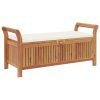 vidaXL Patio Storage Bench with Cushion Loveseat Outdoor Solid Wood Acacia
