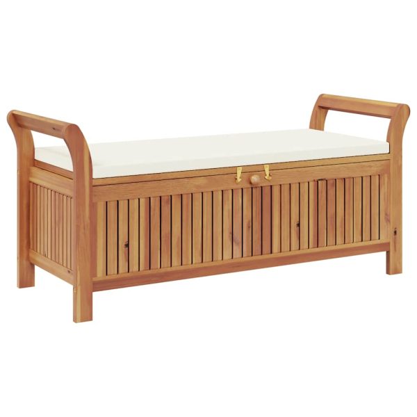 vidaXL Patio Storage Bench with Cushion Loveseat Outdoor Solid Wood Acacia