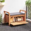 vidaXL Patio Storage Bench with Cushion Loveseat Outdoor Solid Wood Acacia