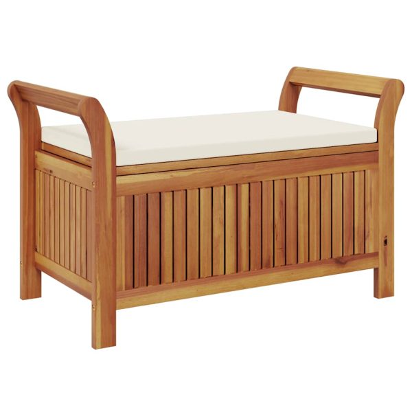 vidaXL Patio Storage Bench with Cushion Loveseat Outdoor Solid Wood Acacia