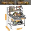 local-goods-image-72871079-afddb927-5397-42f9-8e76-bf4c2ef96938-84ae7e9b53d65873782eb3d8a8b7918a Stainless Steel Prep Table 48"x24" - with Shelves, Drawer & 2 Adjustable Overshelves, Steel Countertop for Home, Restaurant & Garage
