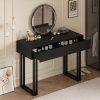 local-goods-image-81efc966-75dfa198-759c-489a-9d0f-6450e755d6fb IDEALHOUSE Vanity Desk with Mirror and Lights, 49.2”H Makeup Vanity with 3 Color Lights and Adjustable Brightness, Bedroom Vanity Table with 2 Drawers, Black