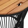 vidaXL Patio Side Tables 2 pcs with Wooden Top Beige Poly Rattan