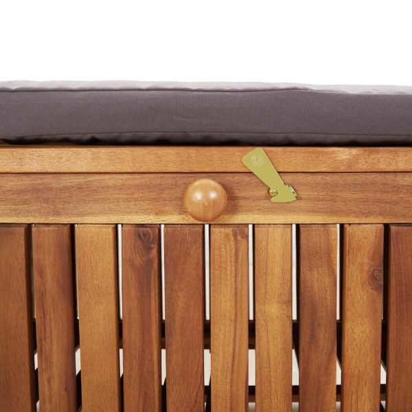 vidaXL Patio Storage Bench with Cushion Loveseat Outdoor Solid Wood Acacia