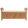 vidaXL Patio Storage Bench with Cushion Loveseat Outdoor Solid Wood Acacia