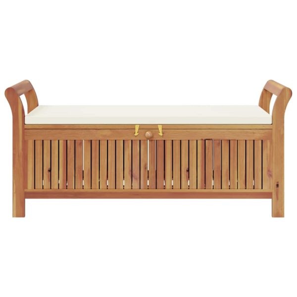 vidaXL Patio Storage Bench with Cushion Loveseat Outdoor Solid Wood Acacia