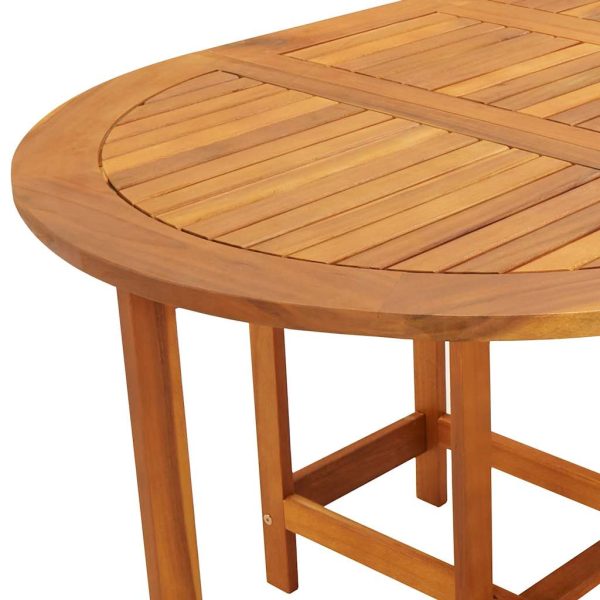 vidaXL Garden Table Folding Brown Solid Acacia Wood Outdoor Surface Patio