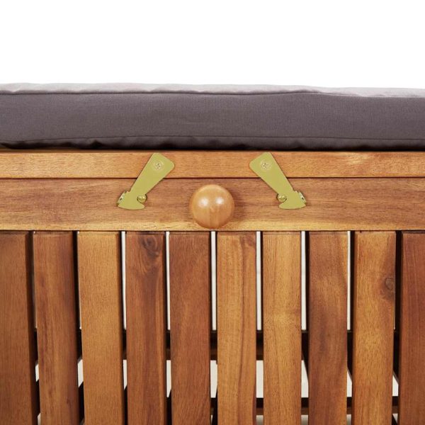 vidaXL Patio Storage Bench with Cushion Loveseat Outdoor Solid Wood Acacia