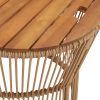 vidaXL Patio Side Tables 2 pcs with Wooden Top Beige Poly Rattan