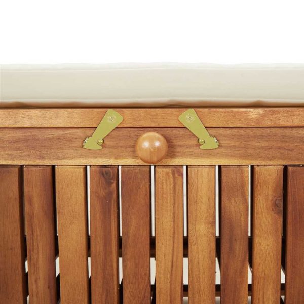 vidaXL Patio Storage Bench with Cushion Loveseat Outdoor Solid Wood Acacia