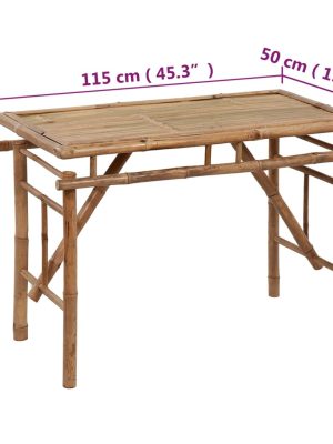 vidaXL Folding Patio Table Bamboo Outdoor Garden Camp Dining Desk Furniture