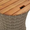 vidaXL Patio Side Tables 2 pcs with Wooden Top Beige Poly Rattan