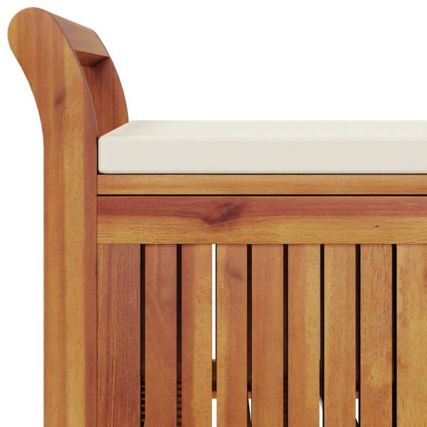 vidaXL Patio Storage Bench with Cushion Loveseat Outdoor Solid Wood Acacia