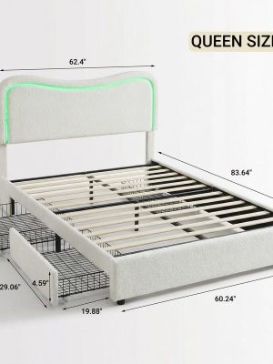 1 box of other materials LED lambswool double drawer bed