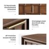 COLAMY TV Stand with Two Doors， Entertainment Center 59" with Adjustable Shelves and Storage， Mid-Century Modern TV Stand for 50/55/65 inch TV， Media Console Cabinet for Living Room， Bedroom Walnut