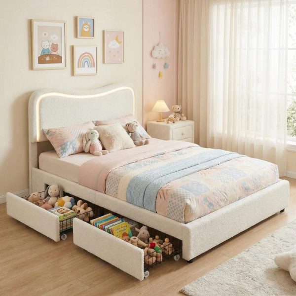 local-goods-image-a839cdca-f8191153-a097-44a7-933a-00ebc6dac511 1 box of other materials LED lambswool double drawer bed