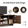 COLAMY TV Stand with Two Doors， Entertainment Center 59" with Adjustable Shelves and Storage， Mid-Century Modern TV Stand for 50/55/65 inch TV， Media Console Cabinet for Living Room， Bedroom Walnut