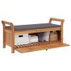 vidaXL Patio Storage Bench with Cushion Loveseat Outdoor Solid Wood Acacia