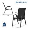 Set of 6 Brown Outdoor Patio Chairs with High Back, Stackable and All-Weather Resistant Textilene Fabric, Perfect for Backyard, Poolside, Garden, and Balcony Dining