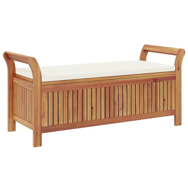 vidaXL Patio Storage Bench with Cushion Loveseat Outdoor Solid Wood Acacia