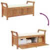 vidaXL Patio Storage Bench with Cushion Loveseat Outdoor Solid Wood Acacia