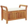 vidaXL Patio Storage Bench with Cushion Loveseat Outdoor Solid Wood Acacia