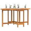 vidaXL Garden Table Folding Brown Solid Acacia Wood Outdoor Surface Patio