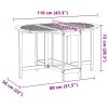 vidaXL Garden Table Folding Brown Solid Acacia Wood Outdoor Surface Patio